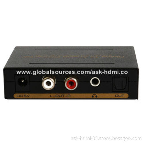 Optic-fiber 2SPDIF + 2 Coaxial Audio Digital to Analog Converter with 5V DC/1A Power SupplyNew